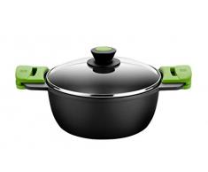 BRA Prior - Faitout Haut avec Couvercle en Verre et anses en Silicone, 32 cm