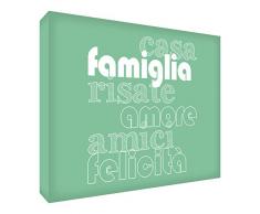 Feel Good Art HAPHME2020-01IT DÃ©coration Murale sur Toile Motif Amour Moderne, Famille, Maison, amitiÃ©, Bonheur Grande Vert Doux