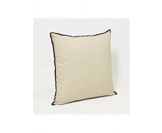 HomeMaison Coussin en Pur Coton à Liseré Coloré, Lin, 40x40 cm