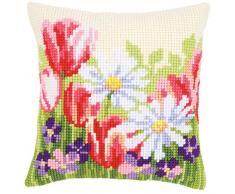 Vervaco Kit Coussin au Point de Croix Fleurs Printemps