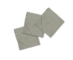 Soleil docre Lot de 3 Serviettes de Table en Coton Coq, Jacquard, Ecru, 45x45 cm