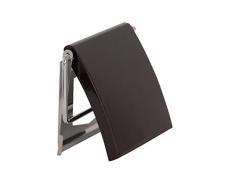 MSV 140408 Porte Rouleau Papier WC Noir Mat et INOX, MDF