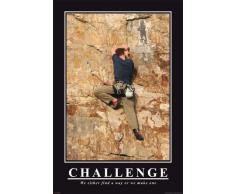 Empire Poster avec Slogan motivant (en Anglais) Challenge + Accessoires de Fixation Multicolore