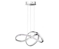 WOFI 6401.01.01.7000 Lampe suspendue, MÃ©tal, Integriert, 26.4 W, Chrom, 49 x 49 x 1500 cm