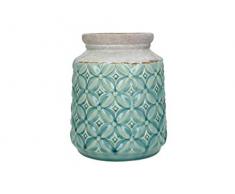 Leewadee Vase en céramique Bleu 16,5 x 16,5 x 20 cm