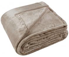 Linder 5074 Couverture extra douce Polyester Beige 180 x 220 cm