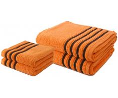 Lot de 2 Serviettes de Toilette 50x100 cm + 2 Draps de Bain 100x150 cm 100% Coton - 550 GR/m2