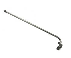 GARDINIA Tringle à rideau pivotante, Barre en métal avec matériel de fixation inclus, Barre extensible, Distance mur: 1,5 cm, Longueur: 55-85 cm, Effet inox