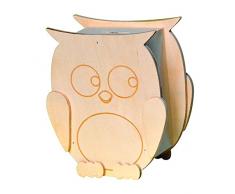 Artemio 11.5 x 14.5 x 6 cm (Chouette Tirelire en Bois Beige