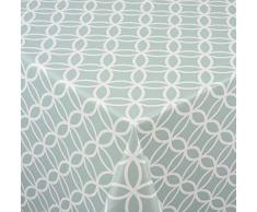 Venilia Mint Rectangle Nappe Circle Menthe Linge de Table Toile cirÃ©e Maintenance rÃ©duite hydrophobes, Polyester, PVC, rectangulaire, 140Â x 200Â cm, 55075, 140 x 200 cm