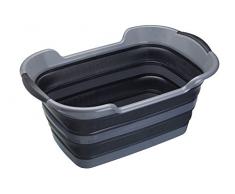 masterclass KitchenCraft Smart Space Grand Panier Ã Linge Pliable Noir/Gris 60,5 x 40 x 28 cm