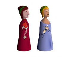 Alessi Amgi42set1 Dante E Virgilio Set de deux Figurines en Porcelaine, decorÃ©es Ã la Main
