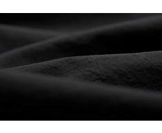 L1NK STUDIO Drap Plat uni pour lit 135/150 cm (240X280cm) 100% Coton (Percale 200 Fils) Negro