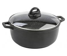 Barazzoni Les Casserole Tous Feux spÃ©ciaux Deux anses avec Couvercle, diamÃ¨tre 28Â cm, Fonte daluminium avec revÃªtement en Marmotech Ã 5Â Couches. FabriquÃ© en Italie.