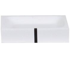 MSV 140360 Porte Savon polyresine Blanche, Poly rÃ©sine/INOX, Blanc