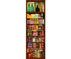 DECORATION adhésive pour CUISINE et réfrigérateurs Epicerie Autocollant, Polyvinyle, Multicolore, 59,5 x 0,1 x 180 cm