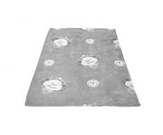 Soleil docre Esprit de Famille Plaid, Polyester, Gris, 110x170 cm