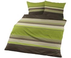 Bierbaum 4630_13 Parure de lit en Flanelle Vert Pomme, Flanelle, Vert, 200 x 200 cm