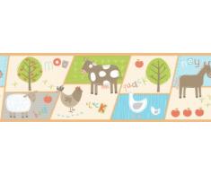 DECORLINE Frise Murale Animaux de la Ferme Multicolore