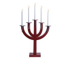 Star 218-70 Ellie Chandelier 5 LumiÃ¨res Bois Rouge/NÅuds Gris 66 x 37 cm