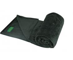 Plaid SUPERSOFT - Toucher velours - 100 % POLYESTER - OURSON - Noir U6 - 130 x 170