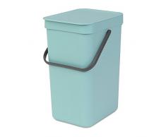 Brabantia Sort & Go Poubelle en Plastique, Vert menthe, 16 L
