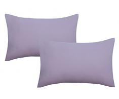 biberna 0077144Â de taies doreiller en Jersey 100% Coton avec Fermeture Ãclair, Lot de 2, 40Â X 60Â Cm Violet, 27Â x 18Â x 3Â cm