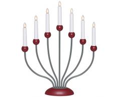 Star 213-15 Kulo Chandelier 7 Lumières Chêne/Métal Rouge/Gris 48 x 38 cm