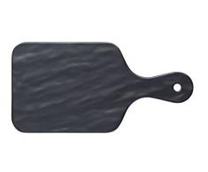 Kitchen Craft KCSMPLATSLT25 Plateau de Service Effet Ardoise 25.5x12.5cm, Mélamine, Noir, 28 x 28 x 18 cm
