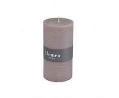 HOMEA 6BPC020TF Bougie Cylindrique Paraffine Taupe FoncÃ© 6.8x6.8x13 cm