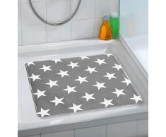 WENKO 23150100 Tapis antidérapant de douche Stella, Gris/Blanc, 54x54 cm