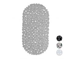 Relaxdays, Gris Baignoire Aspect Pierre, Tapis de Bain antidÃ©rapant, avec ventouses, Lavable, LxP: 36 x 68 cm, PVC, 1 Ã©lÃ©ment