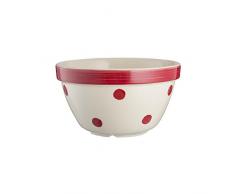 Mason Cash Pois Rouge résistante aux impacts en faïence S18 (22 cm) Tout Usage à Pudding Bol, Rouge/Blanc