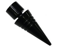 GARDINIA Embouts pour tringle Ã rideau, 2 embouts pointe, SÃ©rie Chicago, MÃ©tal, Noir, DiamÃ¨tre: 20 mm