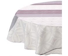 Nydel Gris Nappe Jacquard Gally Anti Tache Enduction Acrylique, Ronde 160 cm