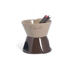 Home Chocolat Set à Fondue Chocolat pour 2 personnes, marron/beige
