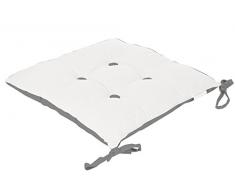 Soleil docre Dessus de Chaise capitonnÃ©, Coton, Blanc, 40x40x5 cm