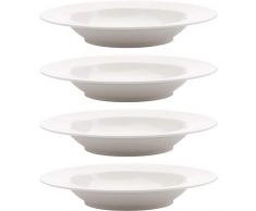 Casa Domani Casual White Evolve Lot de 4 bols à soupe large en porcelaine Blanc 21,5 cm