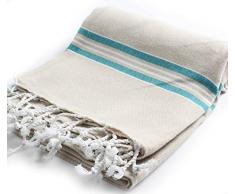 Cacala Paradise Série Serviettes de Bain Turque, Coton, Peau, 95 x 175 x 0.5 cm