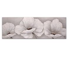 Arte Dal Mondo AS306X1 Fleurs Blancs Tableau Modern Peint Ã la Main sur Toile avec Chassis, Multicolore, 150 x 3,5 x 50 cm