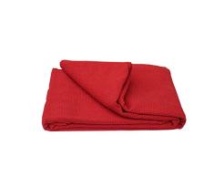 Arès Dessus de lit stonewashed natté coton Tomette 250 x 250 cm