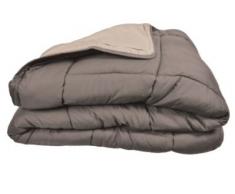 Couette bicolore Polyester Taupe/Lin 160 x 220 cm - POYET MOTTE - Gamme CALGARY