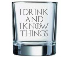 Derwent Laser Craft I Boisson et I Know Things Game of Thrones inspirÃ© Verre Ã Whisky en Verre