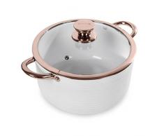 TOWER Tour linÃ©aire Cocotte, Or Rose, Aluminium, DorÃ© Rose/Blanc, 24Â x 32Â x 16Â cm