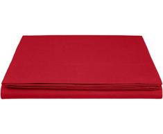 AmazonBasics Everyday Drap plane en coton 100%, 180 x 260 cm - Rouge foncÃ©