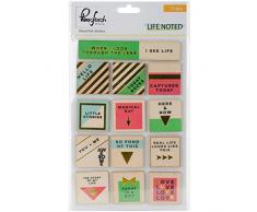 Pinkfresh Studio Life Stickers notee placage Bois 4Â x 6-inch-w/Aluminium, Autres, Multicolore