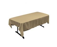La Nappe Rectangulaire en Lin Polyester en Popeline, Polyester, Taupe, 152.4 x 213.3 x 0.04 cm