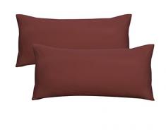 biberna 0077144Â de taies doreiller en Jersey 100% Coton avec Fermeture Ãclair, Lot de 2, 40Â X 80Â cm Rouille, 27Â x 18Â x 3Â cm