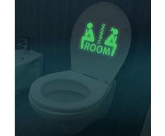 Fillplus Stickers muraux Toilettes Lumineux Autocollant Stickers muraux Art Salon Chambre denfant décole Restaurant Hôtel Cafe Bureau Décor Home Décoration, Multicolore