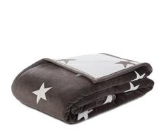 Gözze Plaid réversible Double épaisseur avec Picots 150 x 200 cm, Polyester, Taupe, 150 x 200 x 15 cm